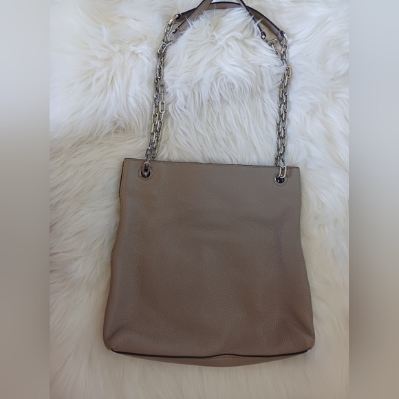 Tory Burch Gray / Taupe Shoulder Bag Purse - Picture 3 of 7